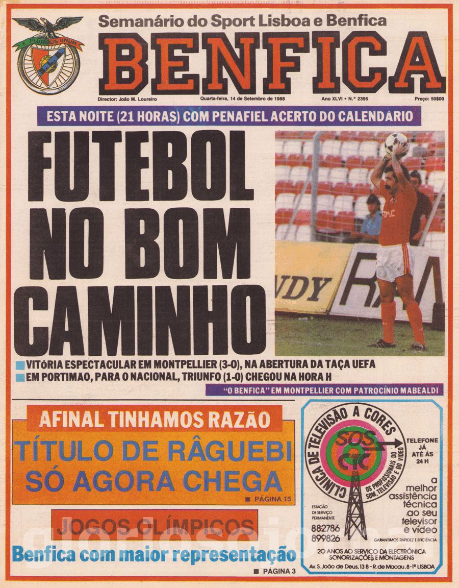 jornal o benfica 2395 1988-09-14